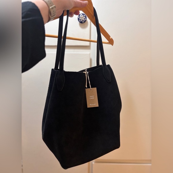 Madewell Dark Blue Suede-Texture Tote - Picture 6 of 8